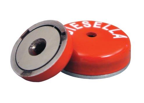 Magnet Alnico låg potmagnet Ø 19,0x7,75 mm. hål 3,50 mm